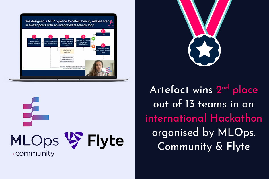 Artefact wins second place out of 13 teams in an international Hackathon organised by MLOps. Community &amp; Flyte