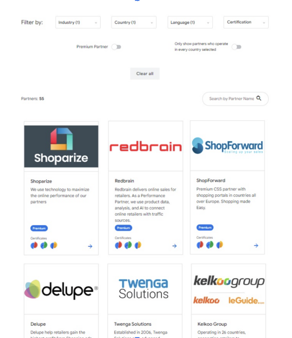 Find a Partner | Comparison Shopping Partner Portal by Google