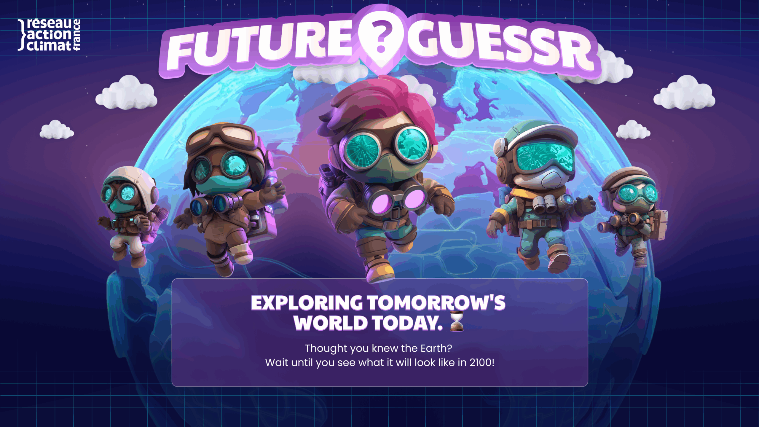 FutureGuessr: Online game of anticipation to visualize our planet disrupted by climate change