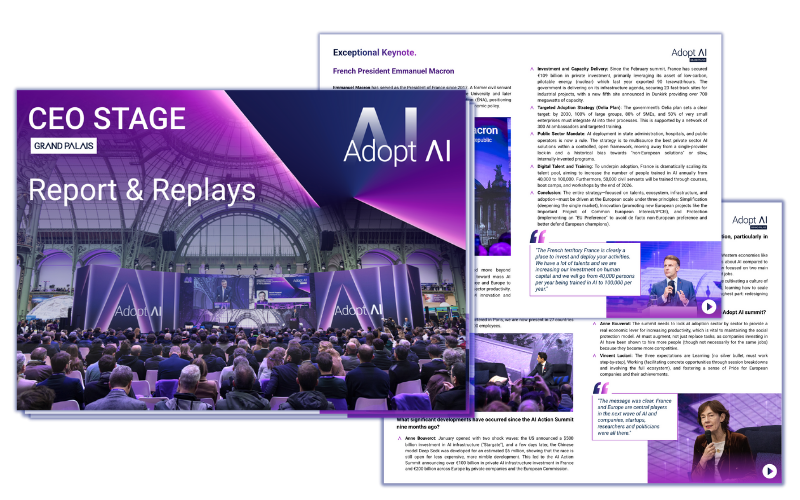 mockup report – CEO Stage Adopt AI 2025 Informe: CEO Stage - Adoptar AI Palais 2025