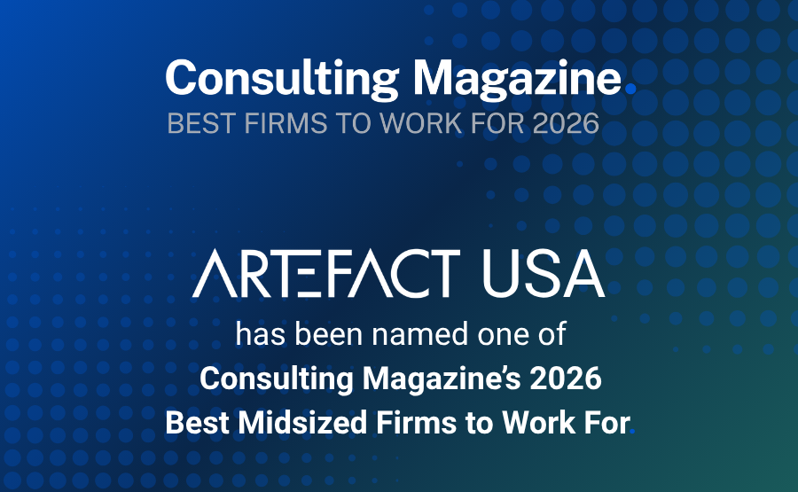 Artefact US is uitgeroepen tot het beste middelgrote adviesbureau om voor te werken Artefact wins Consulting Magazine’s 2026 Best Firms to Work For
