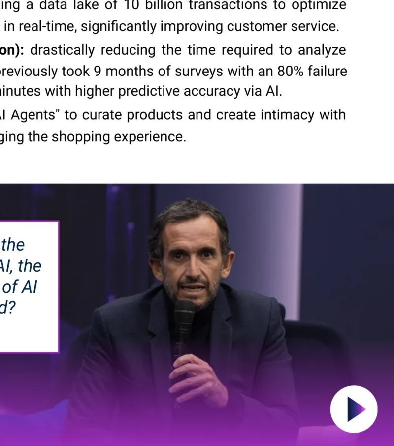 Session "Fireside chat with Alexandre Bompard, Carrefour" on stage at Adopt AI Grand Palais 2025