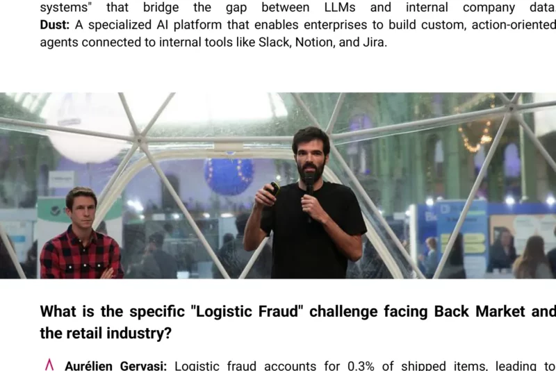 Session "AI agents for retail: Back Market's fraud detection agent in practice" on stage at Adopt AI Grand Palais 2025